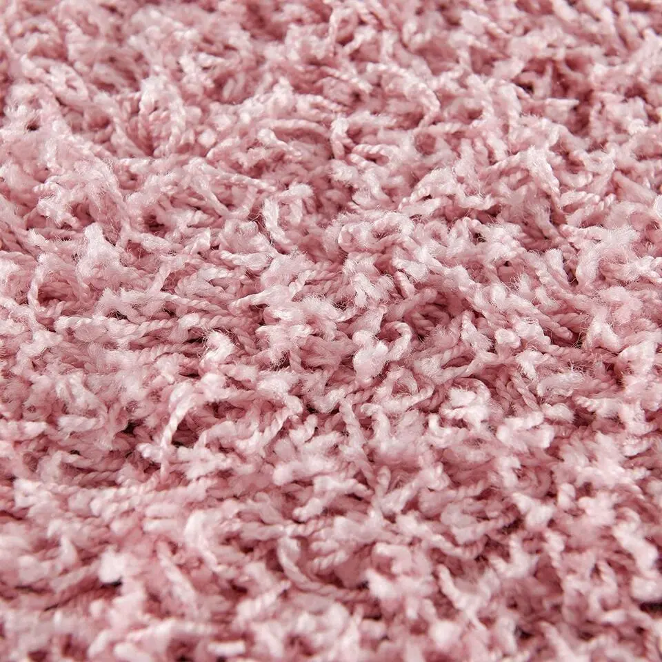 Loca Shaggy Rond Vloerkleed Licht Roze Hoogpolig - 200 CM ROND