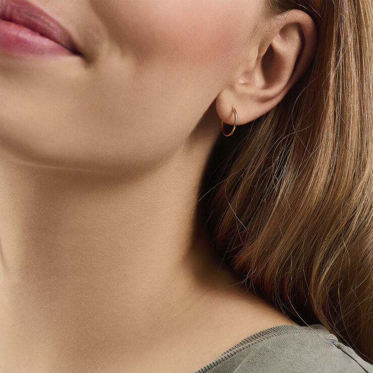 Pernille Corydon Jewellery Tiny Plain Hoops 13mm Guld