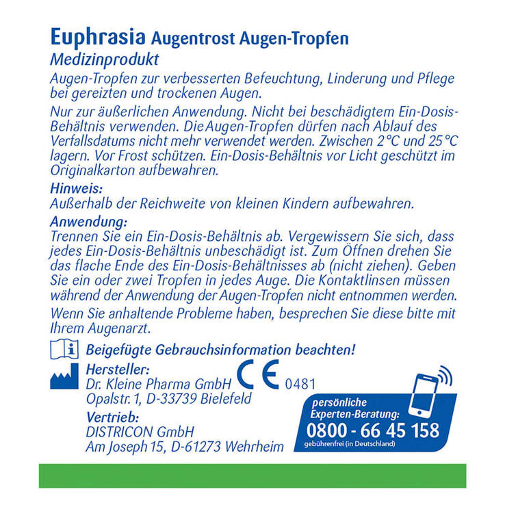 Eye Medica Euphrasia Augentrost Augentropfen, 10X0.4 ml