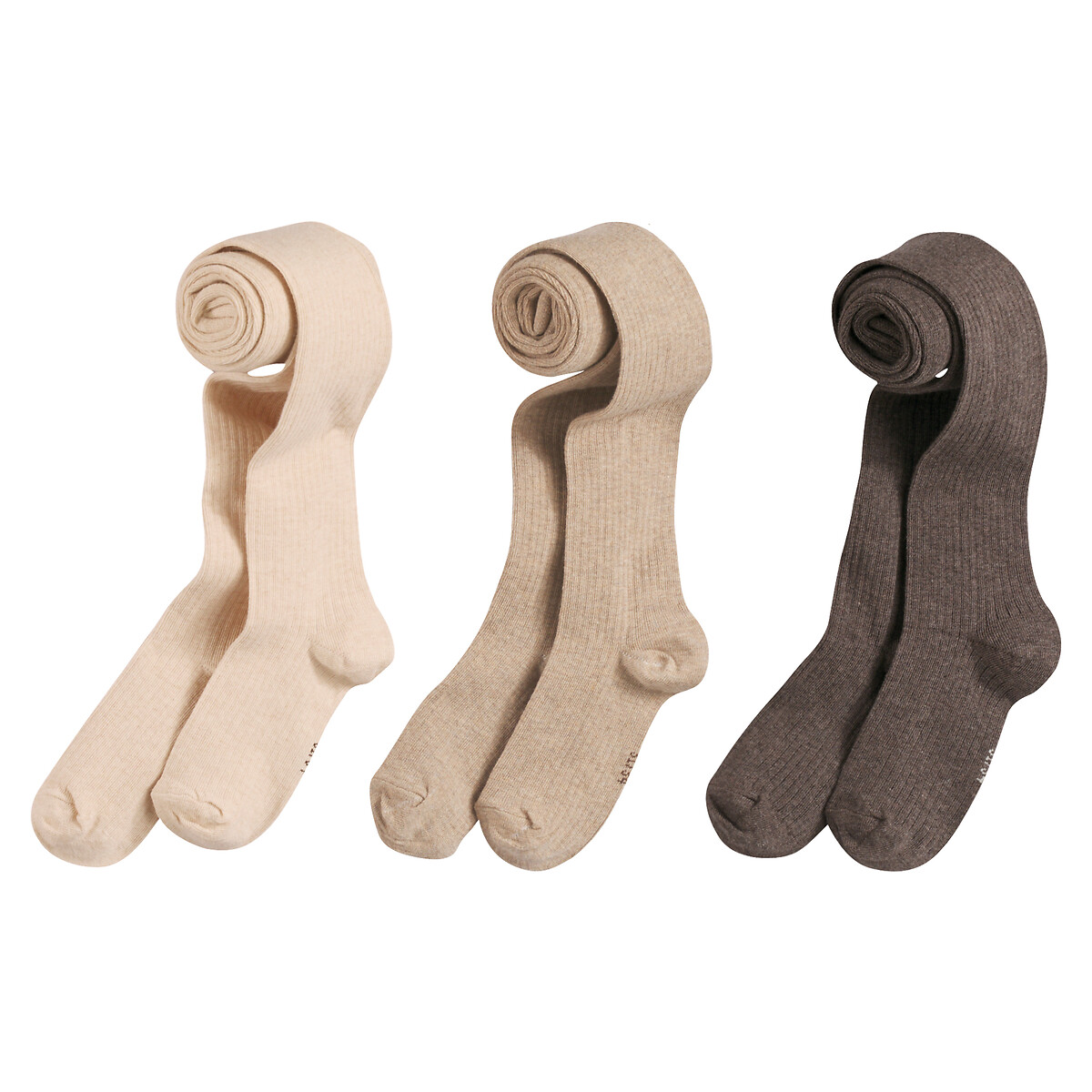 COLEÇÃO LA REDOUTE<br>Conjunto de 3 meias-calças caneladas