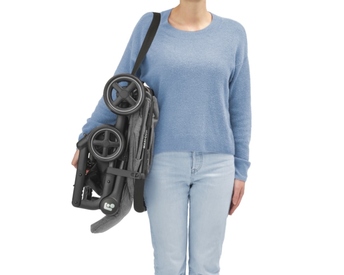 Lara² 0 - 4 Y   0 - 22 kg    Äußerst kompakt und federleicht |    Gepolsterter und atmungsaktiver Sitz |    Zwei Einkaufskörbe |    Kompatibel mit Baby-Autositzen  |