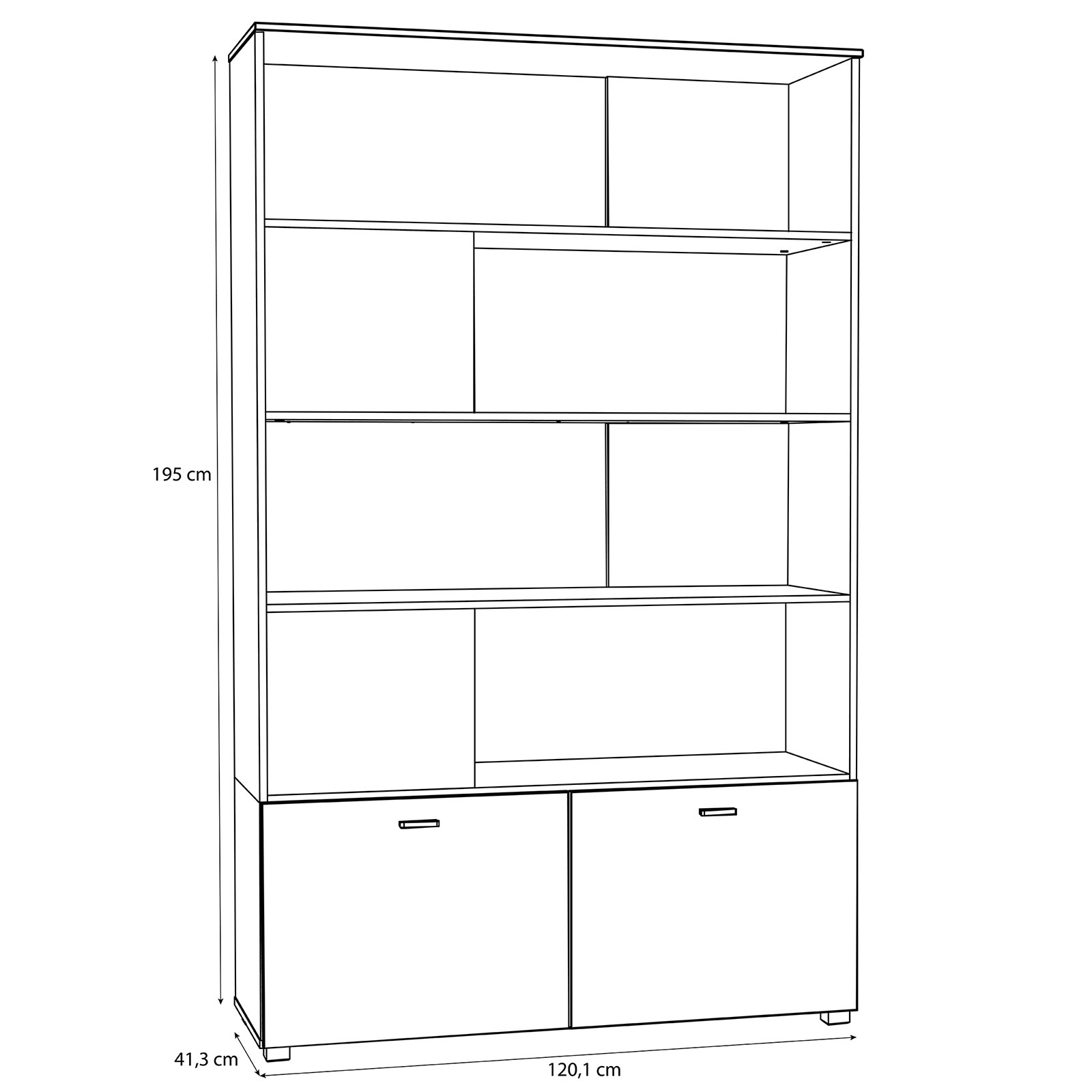 Regal - weiß - Artisan Eiche - 120 cm