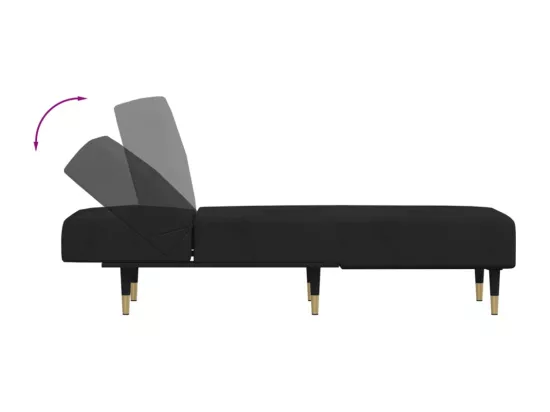 Prolenta Premium - Chaise longue noir velours