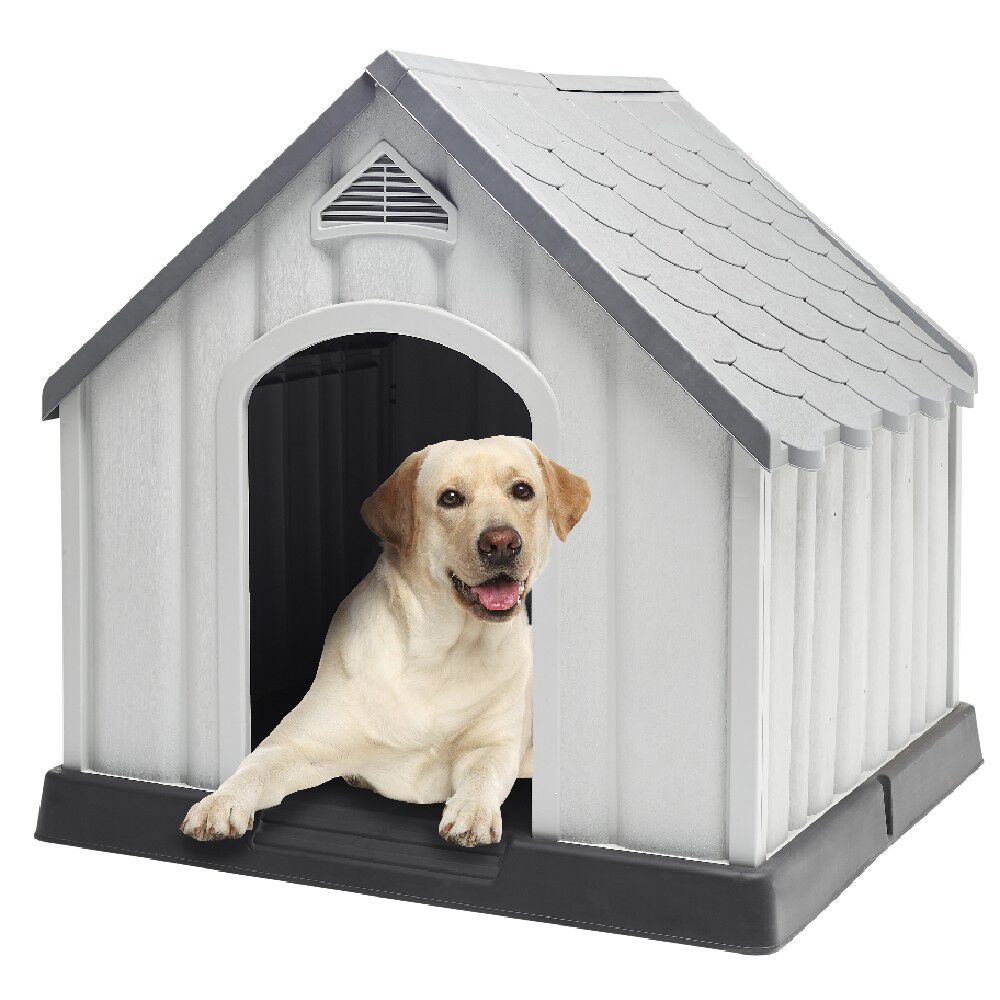 Niche pour chien XL grise et blanche