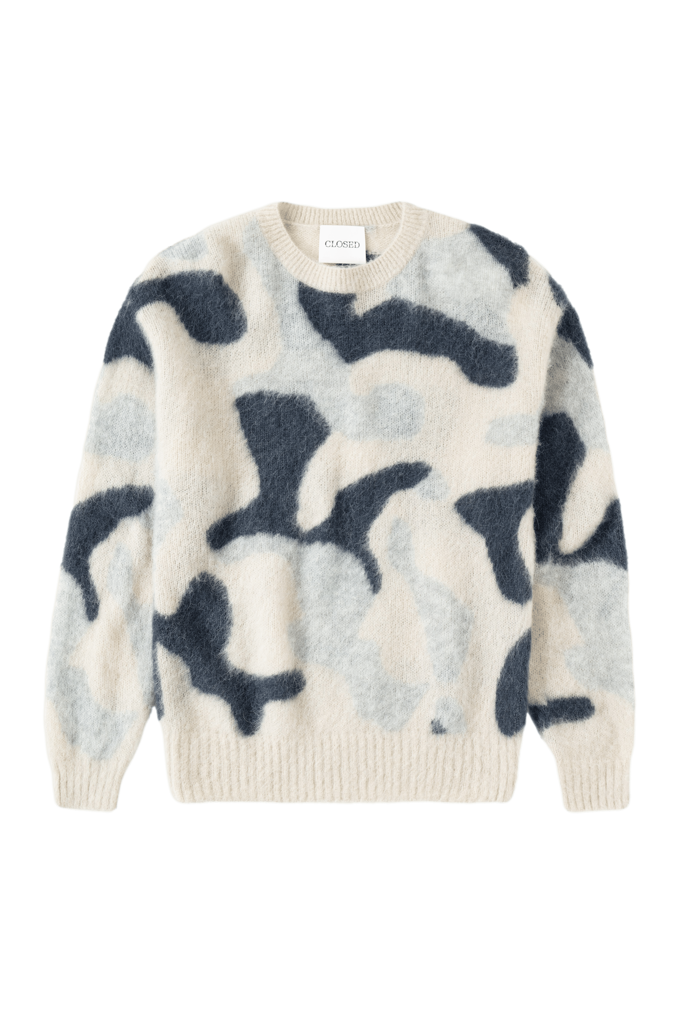 Pull imprimé en laine mélangée | Gris