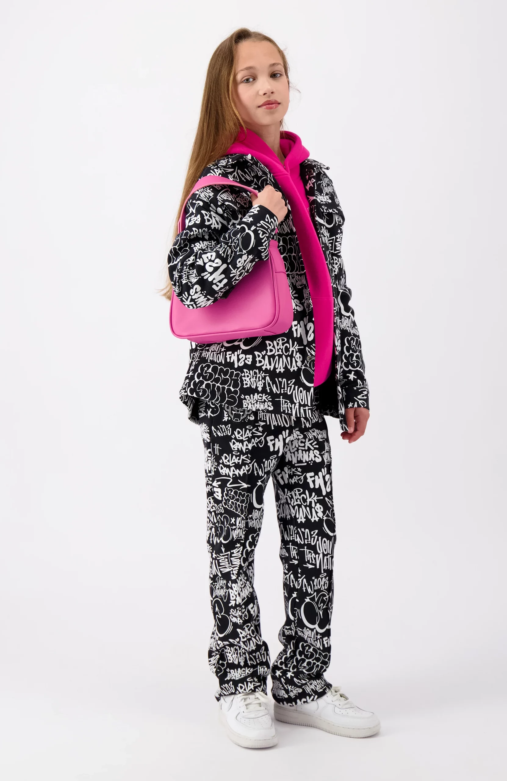 Black Bananas Tag Overshirt Kids Zwart/Wit