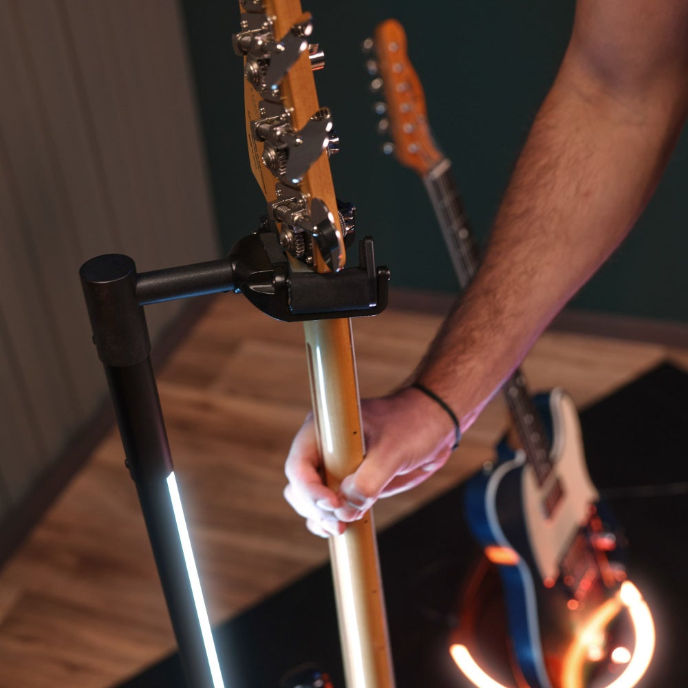 Gravity Guitar GLOW STAND Neckhug gitaarstatief met sfeerverlichting