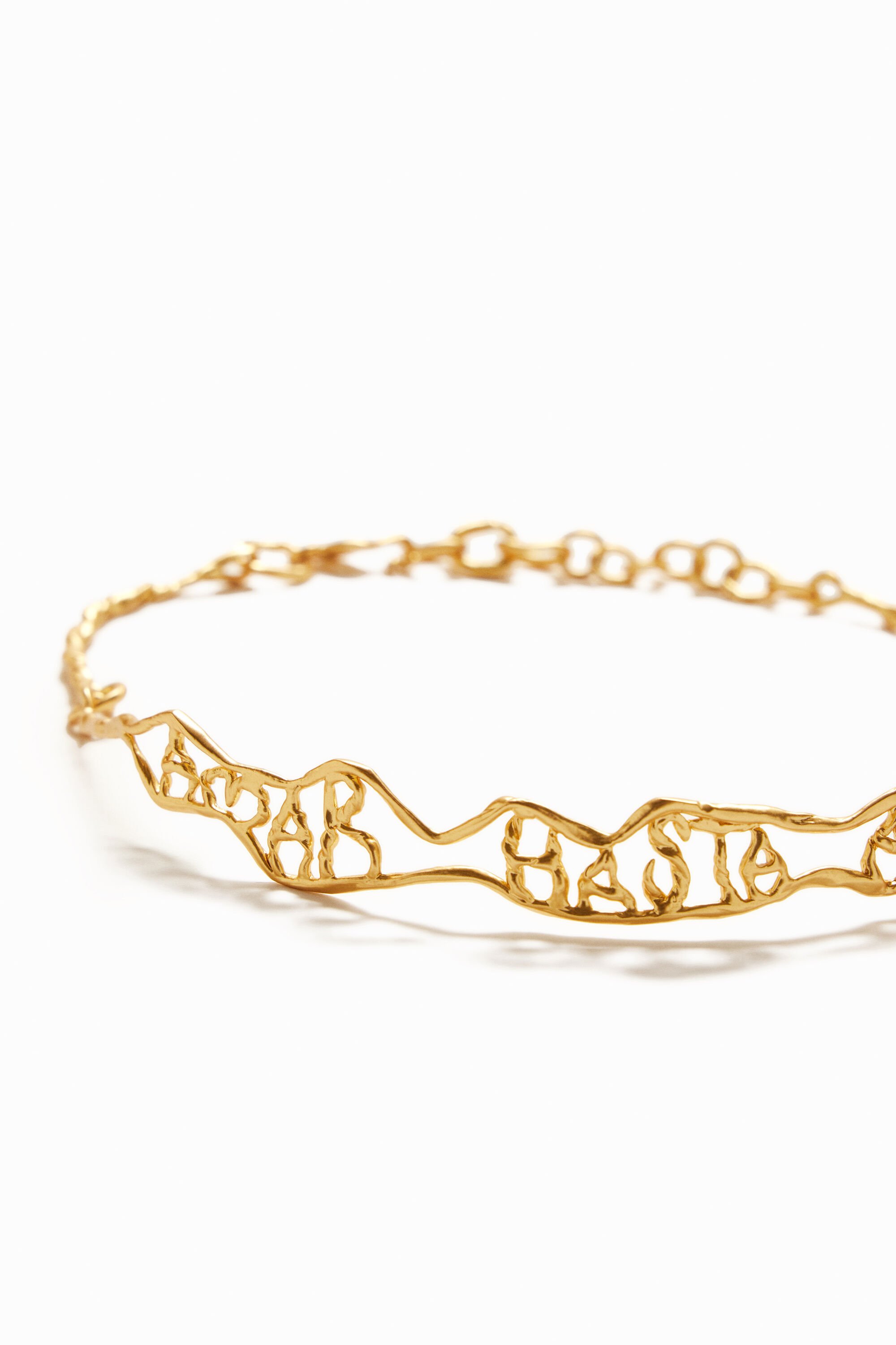 Choker fin message plaqué or Zalio