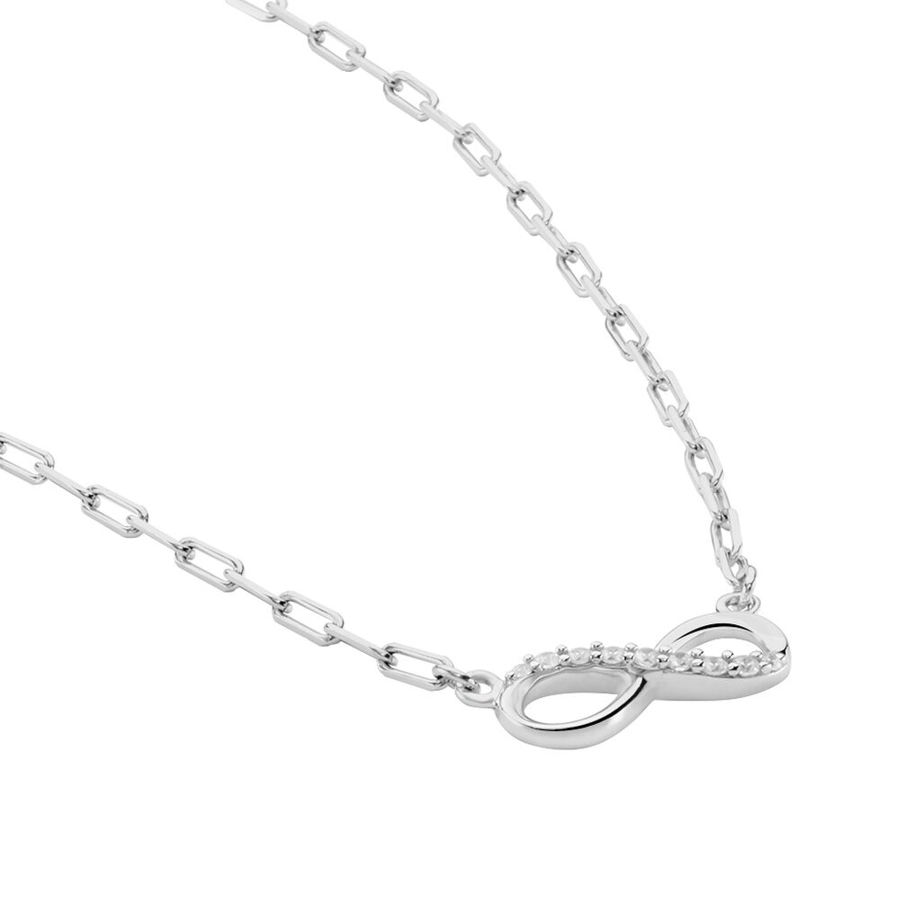 Collier Bastin Argent Blanc Oxyde De Zirconium