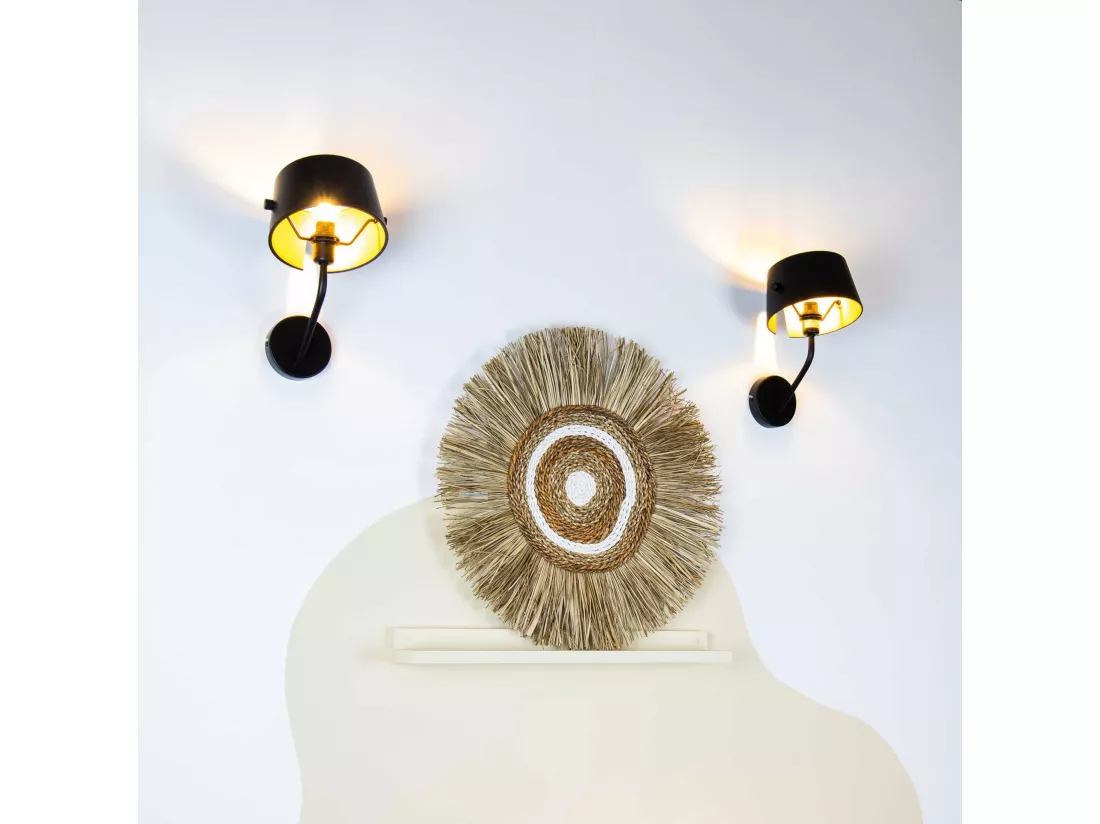 Now's Home - Applique En Metal Noir Et Dore 18x20x32cm Trendy