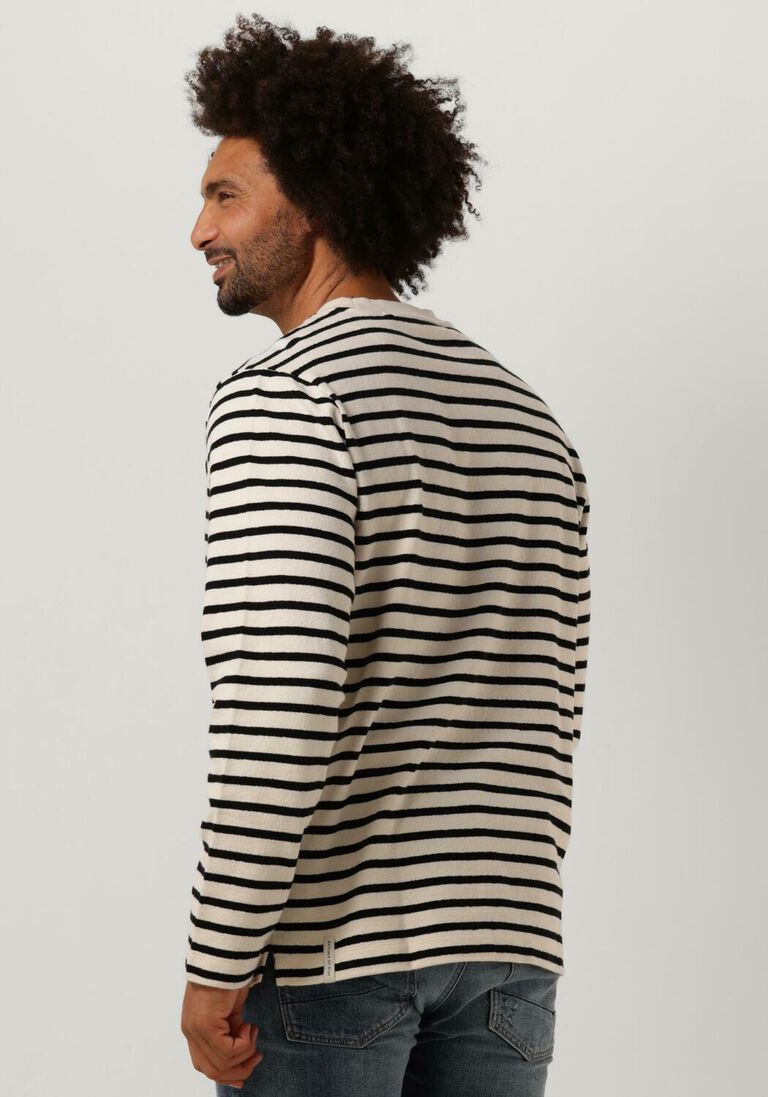 BUTCHER OF BLUE zwarte butcher of blue trui striped crew