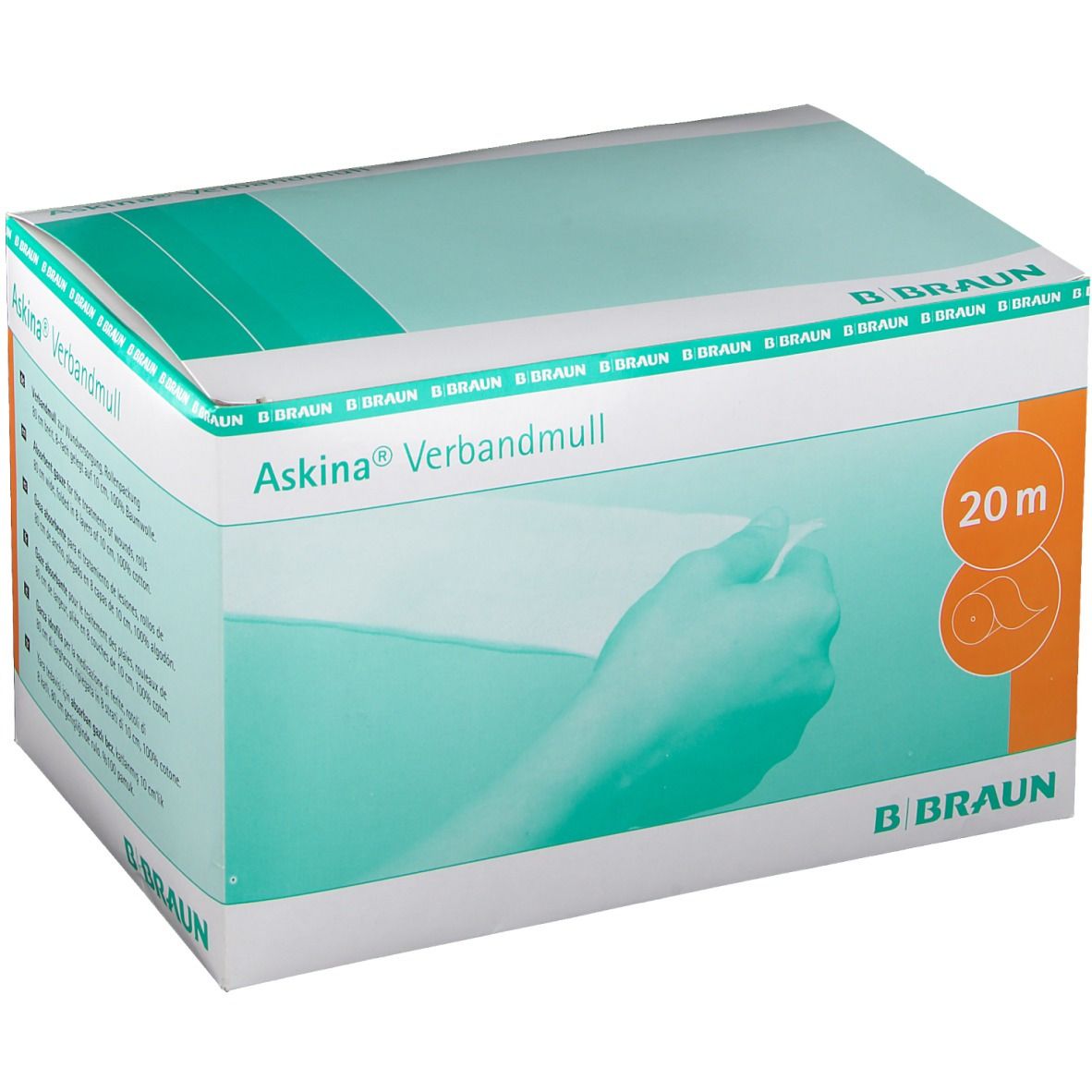 Askina® Verbandmull 10 cm x 20 m unsteril 8 lagig