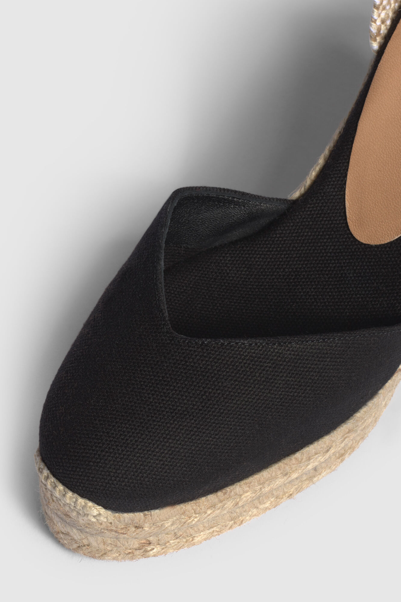 Espadrille Chiara de lona com salto plataforma - Preta