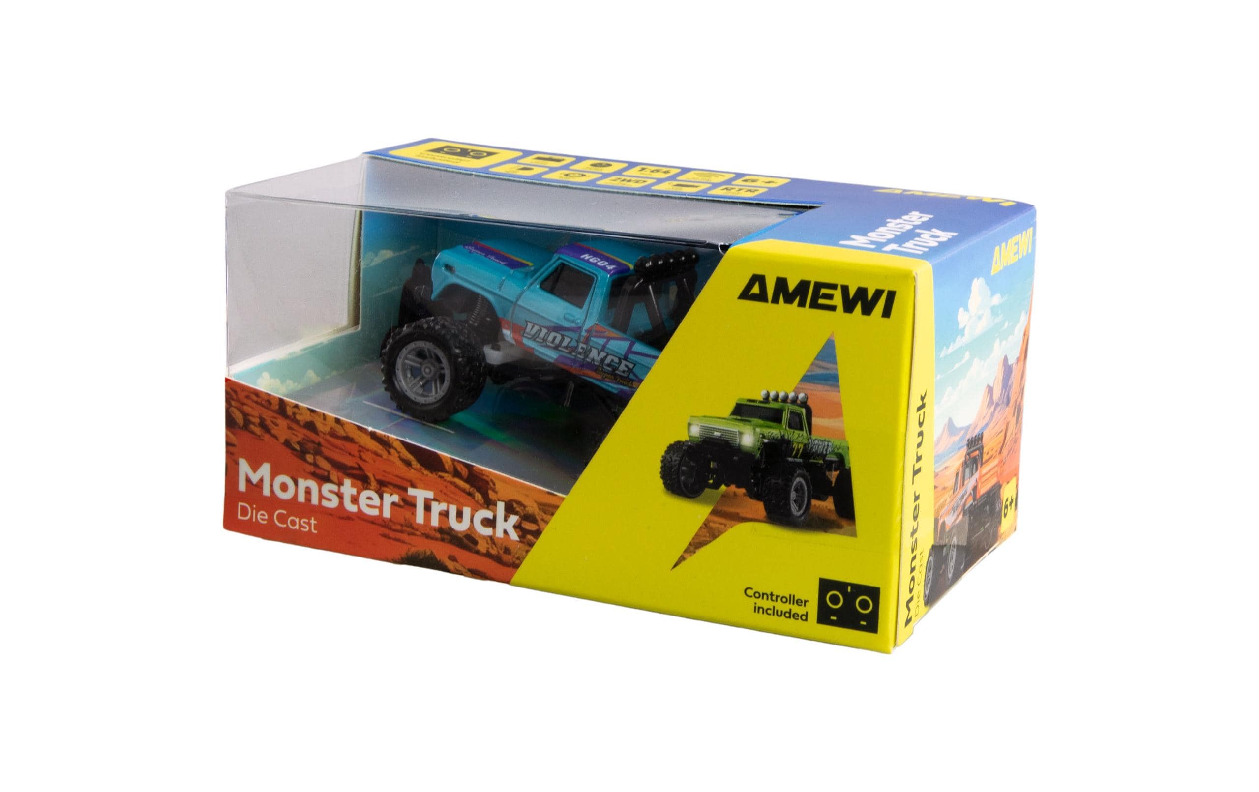 Monster Truck Die Cast 1:64 RTR, BlauFerngesteuerte Monster Truck im Massstab 1:64