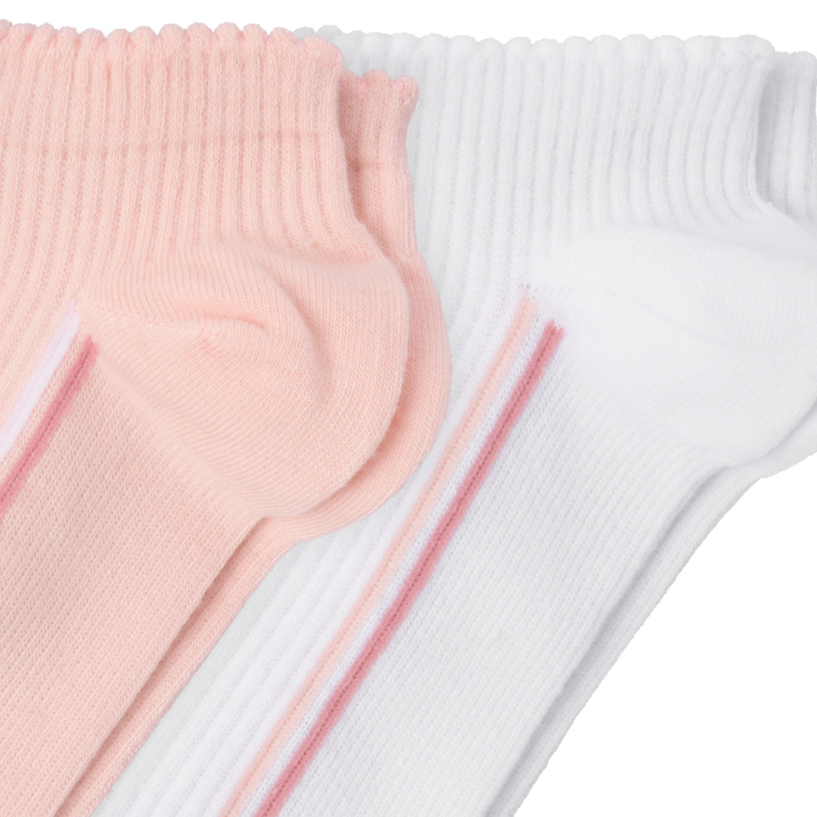 Gina Benotti 2 Paar Damen Sneaker-Socken im Set weiss / hellrosa