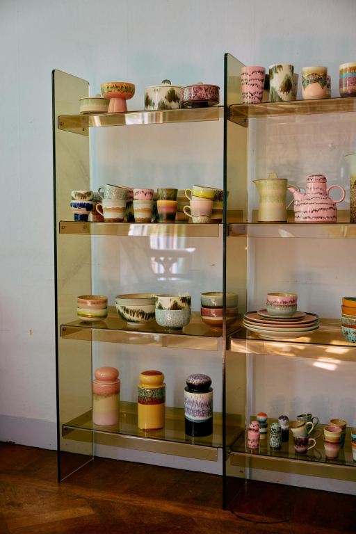 HKliving 70's Ceramic americano mok set van 4 pegasus