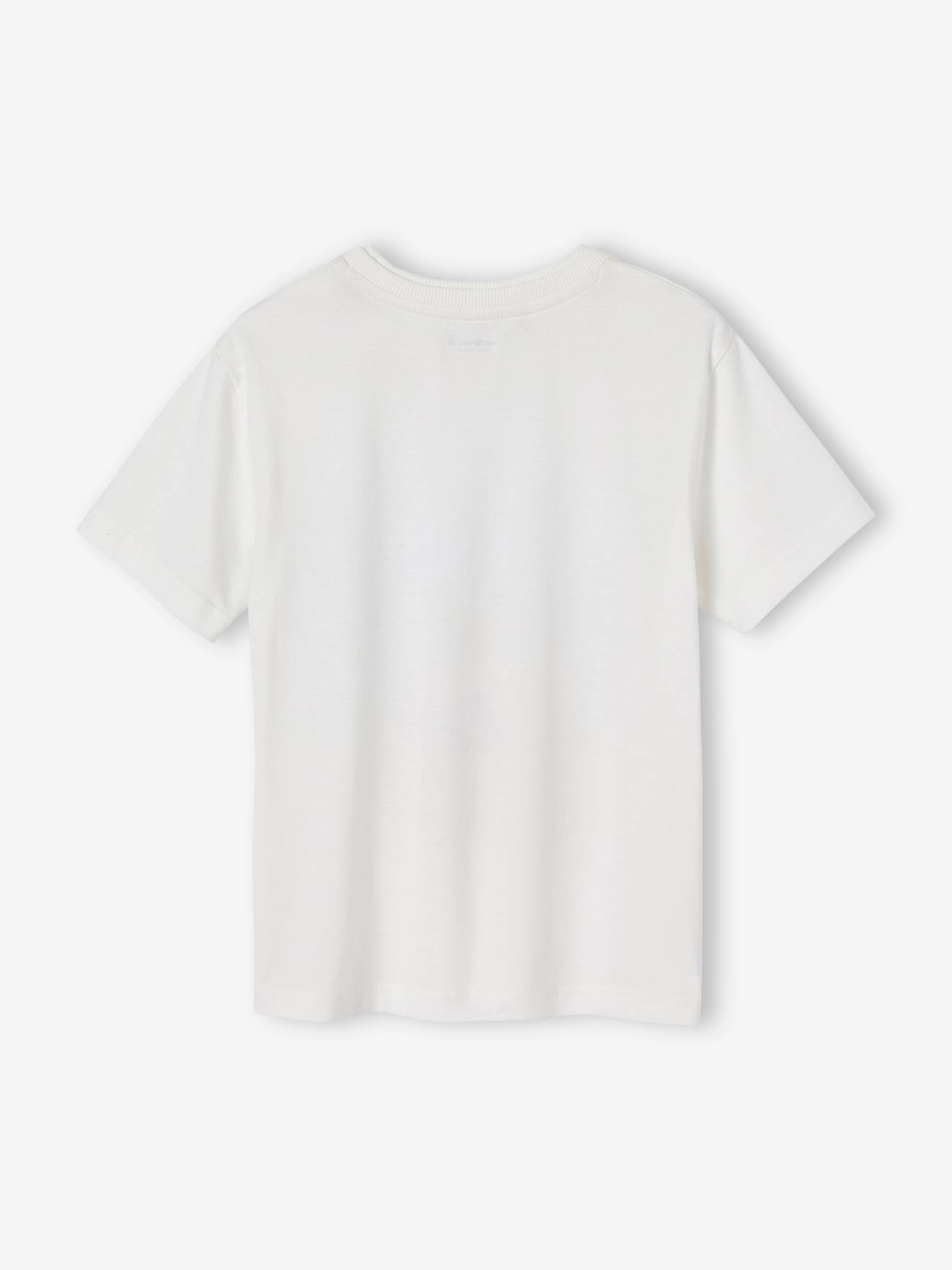 Camiseta infantil masculina com estampa de carro. Branca.