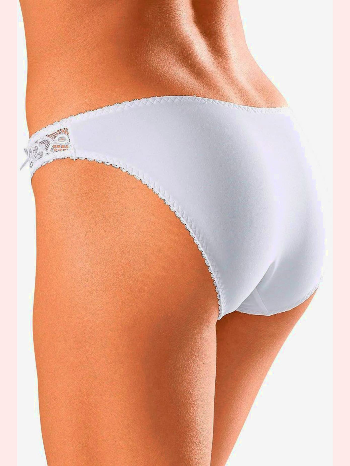 Slip confortable, petit empiècement en dentelle à la ceinture