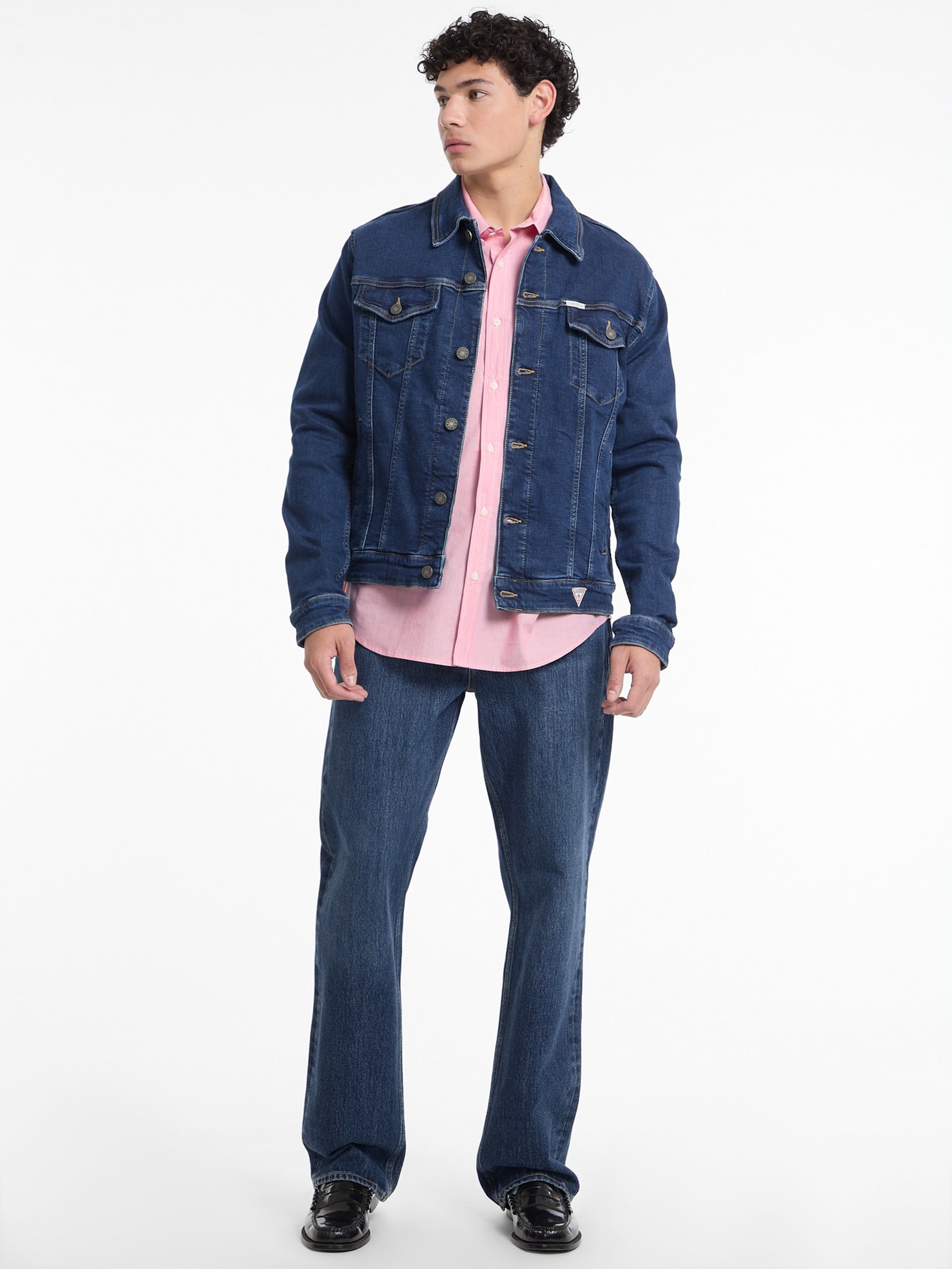 Jaqueta jeans slim estilo trucker