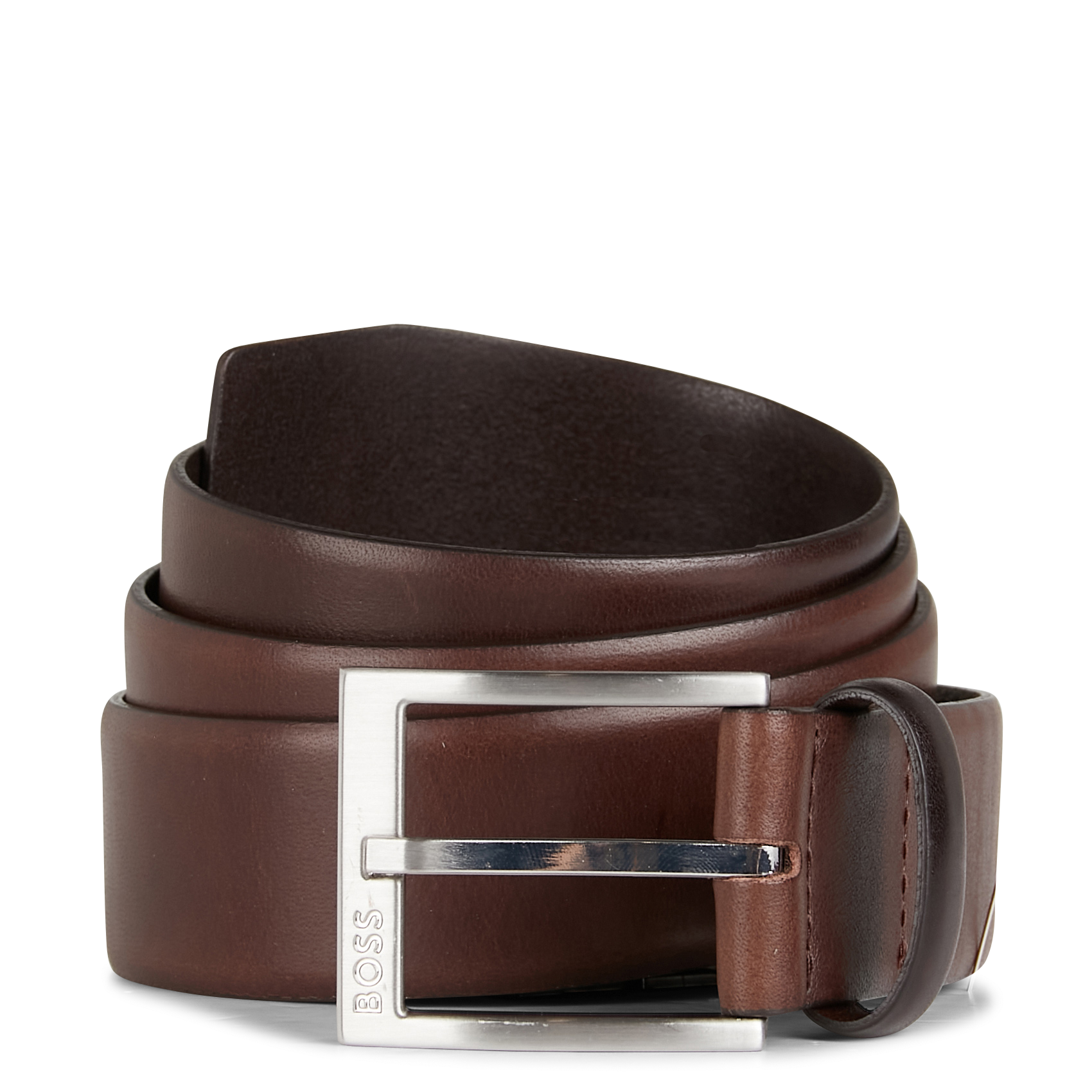Ceinture ajustable à boucle en cuir | Marron