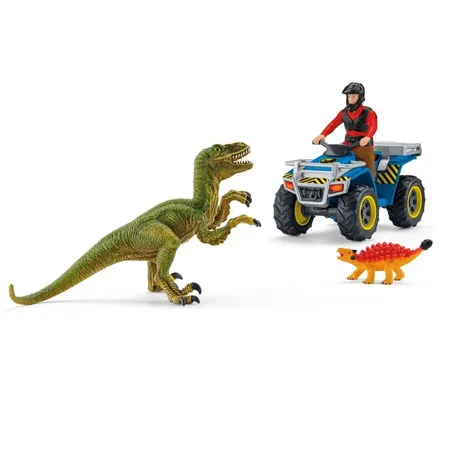 Schleich® 41466 Dinosaurs - Flucht auf Quad vor Velociraptor