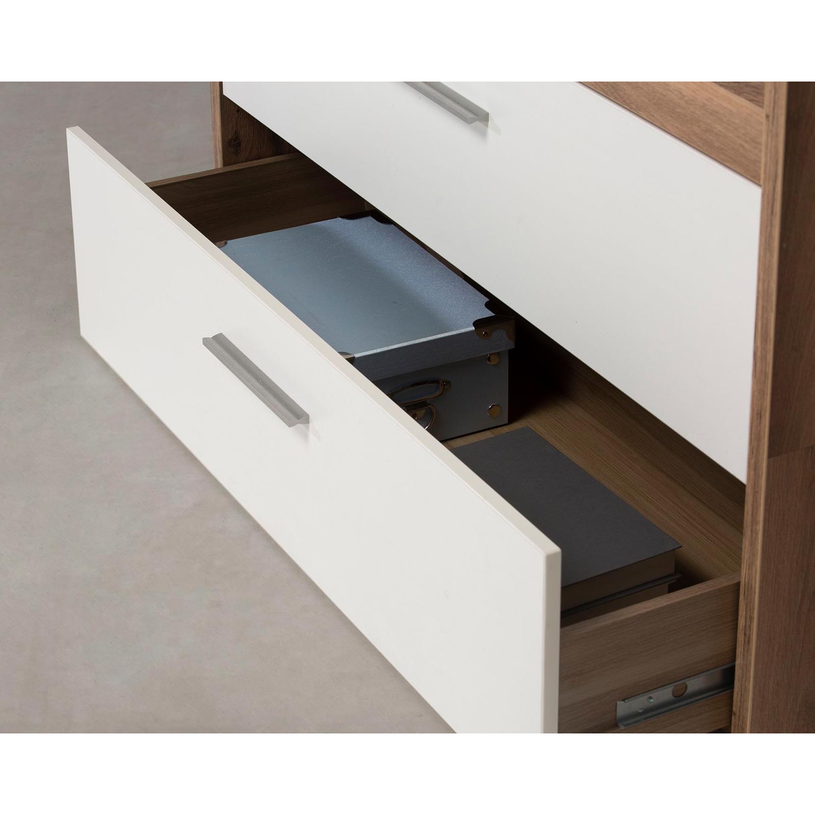 Kommode - Stabeiche - weiß - 100 cm breit