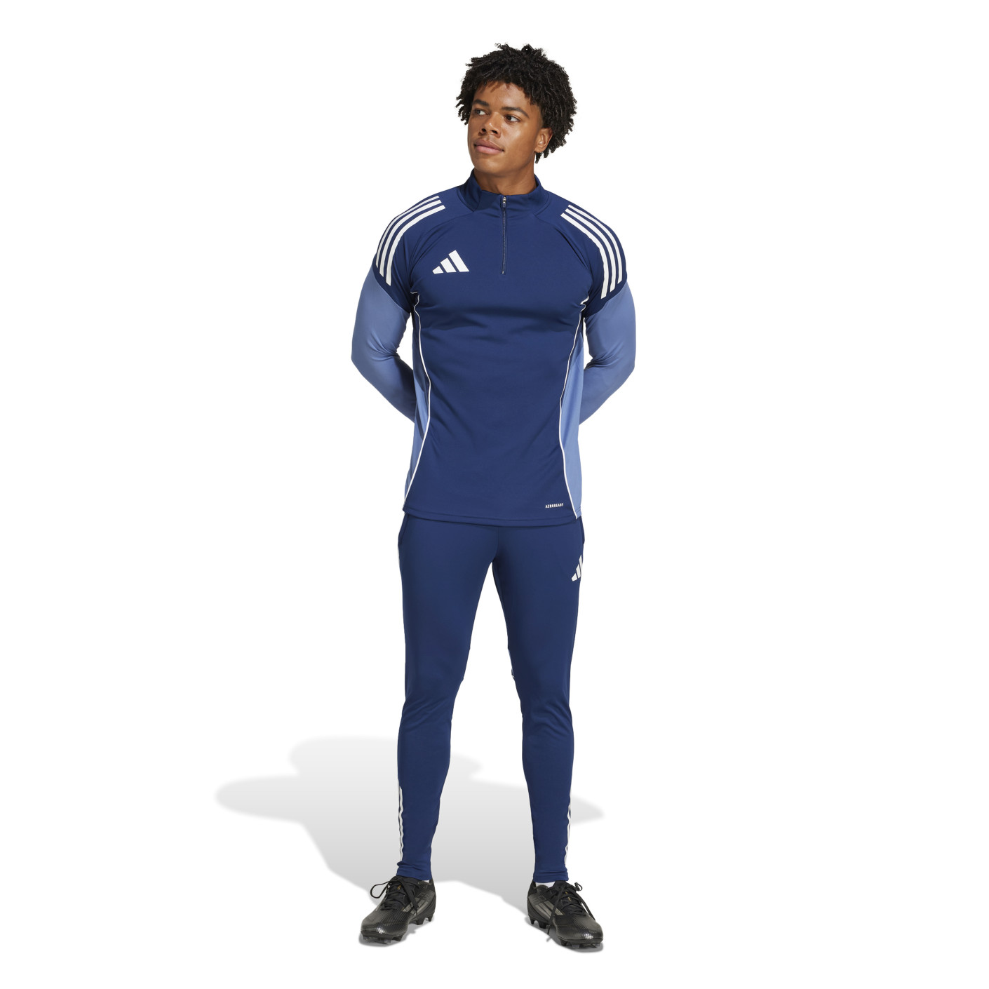 Adidas Tiro 25 Competition Trainingstrui 1/4-Zip Donkerblauw Lichtblauw Wit