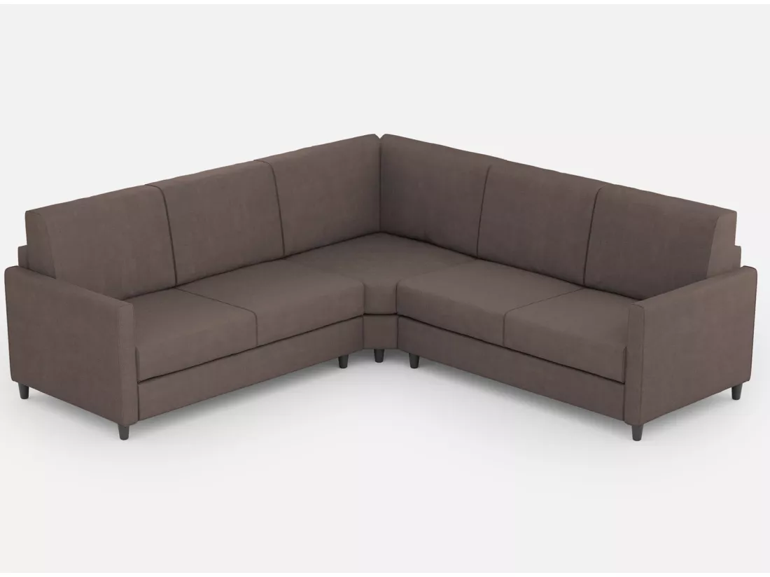Canapé d'angle moderne italien tissu marron Korane - 5 tailles-Taille 221x221 cm