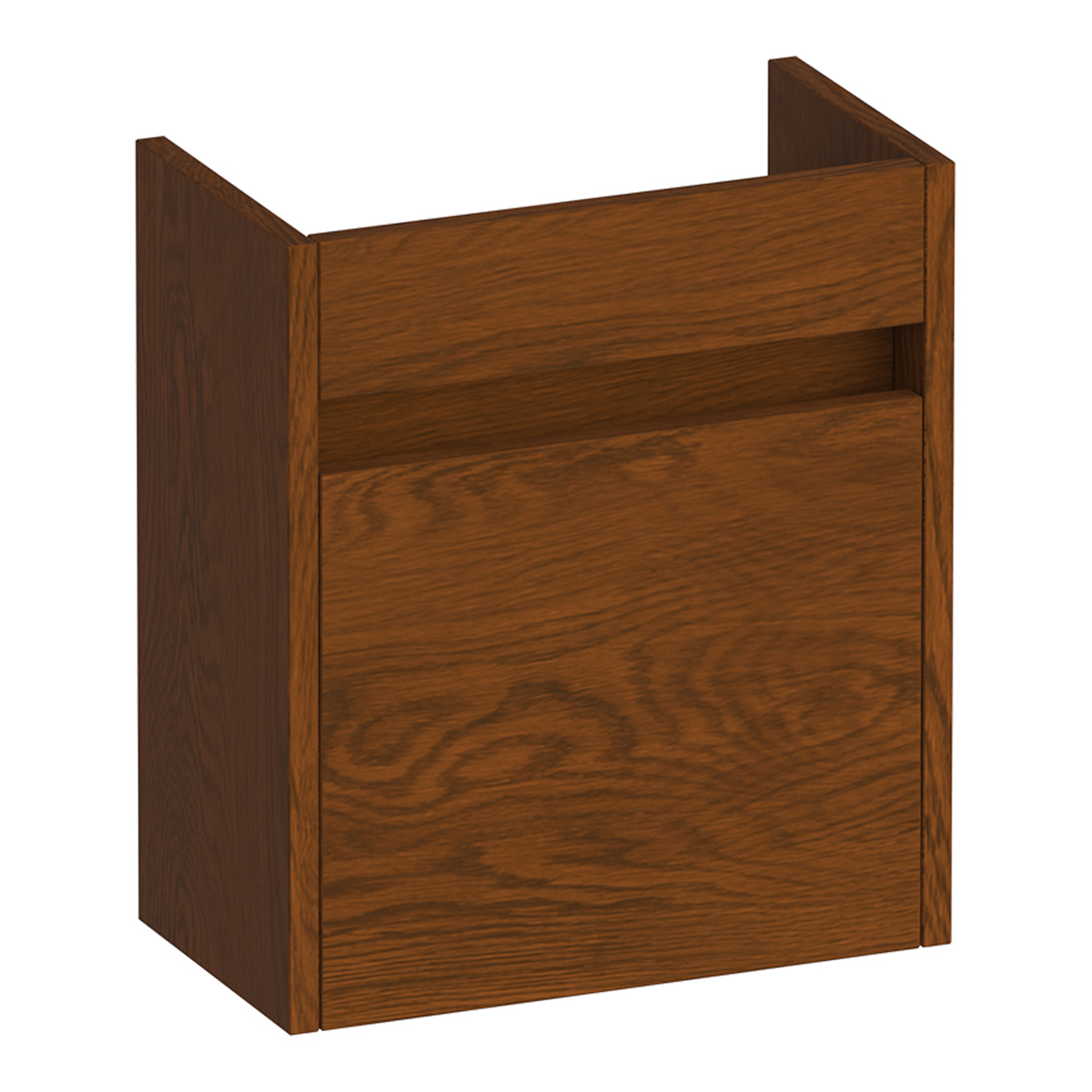 Brauer Adore fonteinkast 40cm met 1 deur rechtsdraaiend lamellen eiken bruin