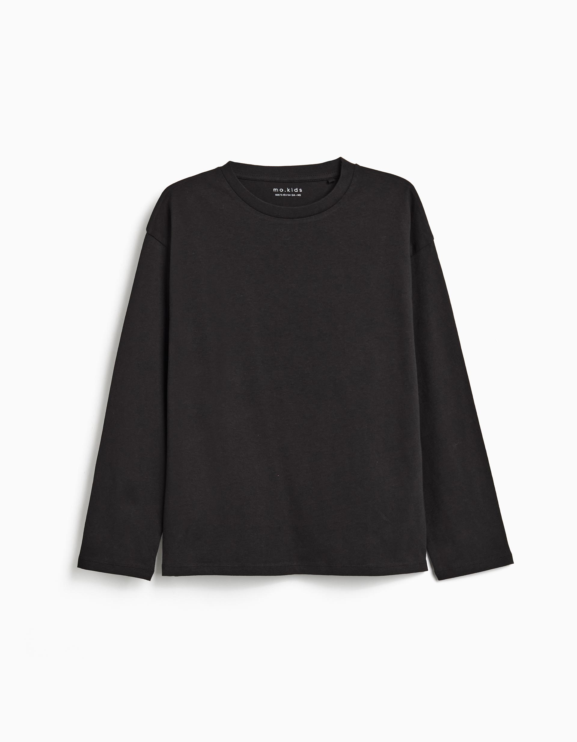 T-shirt Manga Comprida, Menino, Preto