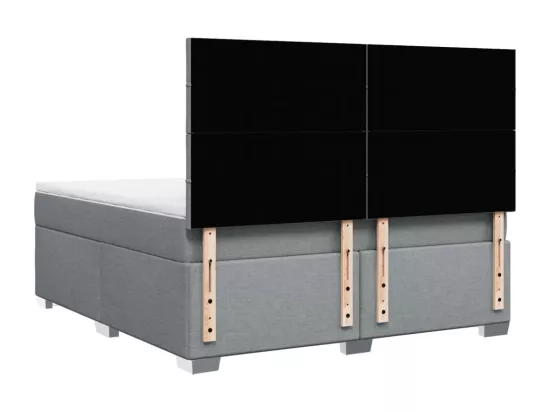 Sommier à lattes de lit avec matelas Gris clair 180x200cm Tissu