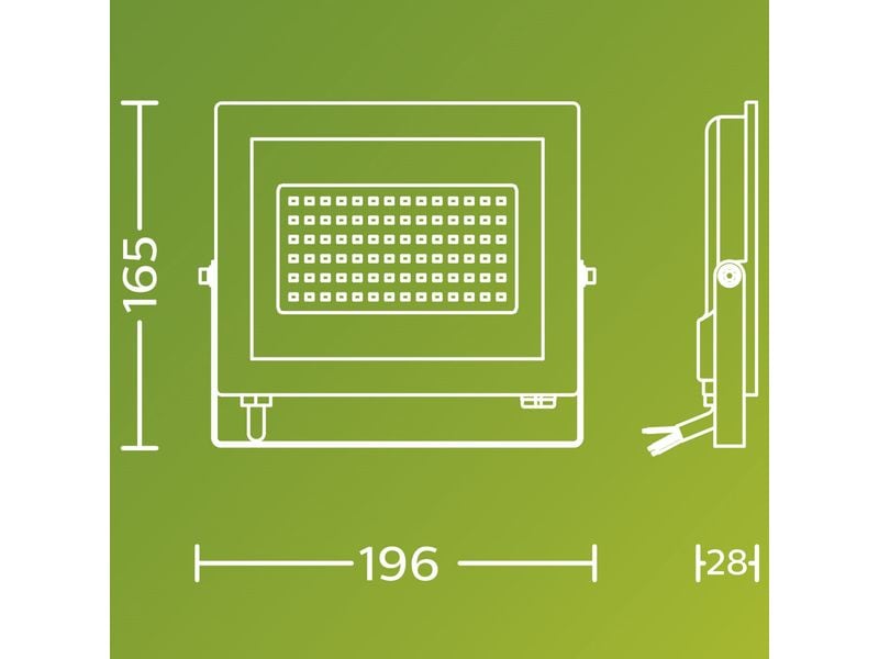 Philips Lois Flutlicht 50W 5000K IP65 schwarz 50 W Philips 8720169365162 Aussenbeleuchtung Wandbeleuchtung für den Aussenbereich Nicht austauschbare(s) Leuchtmittel LED F