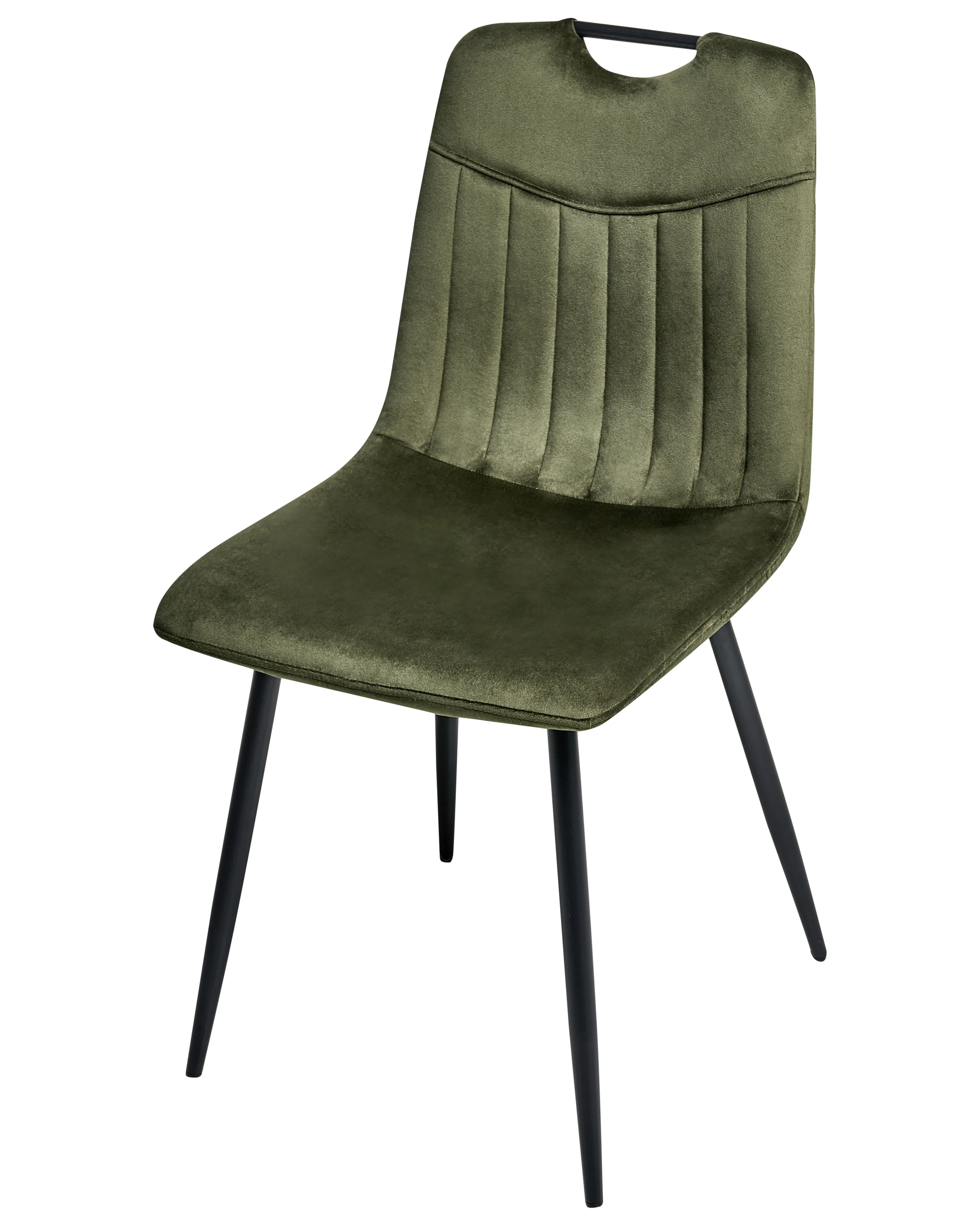 Set van 4 eetkamerstoelen ARGYLE Fluweel Donkergroen