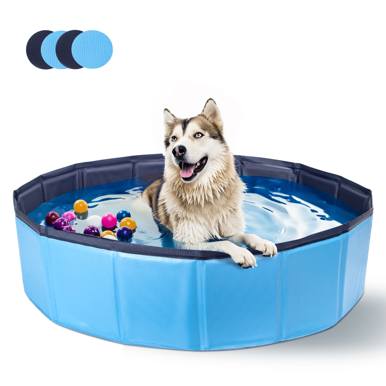 Piscina Nobleza para cães de grande e pequeno porte, banheira dobrável rígida antiderrapante para animais de estimação.