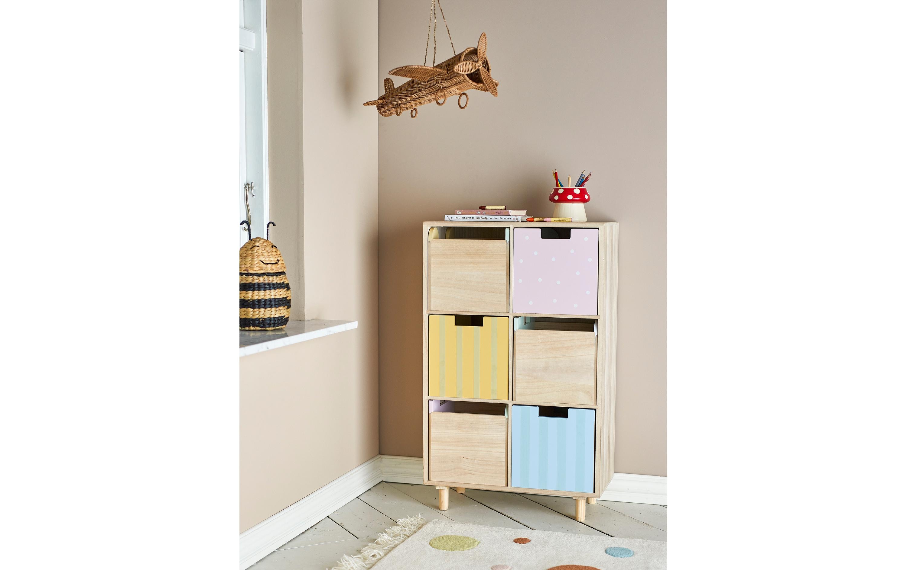Bücherregal Call mit Schubladen Natur, Paulownia<br>Kinderregal für Bücher und Spielzeug