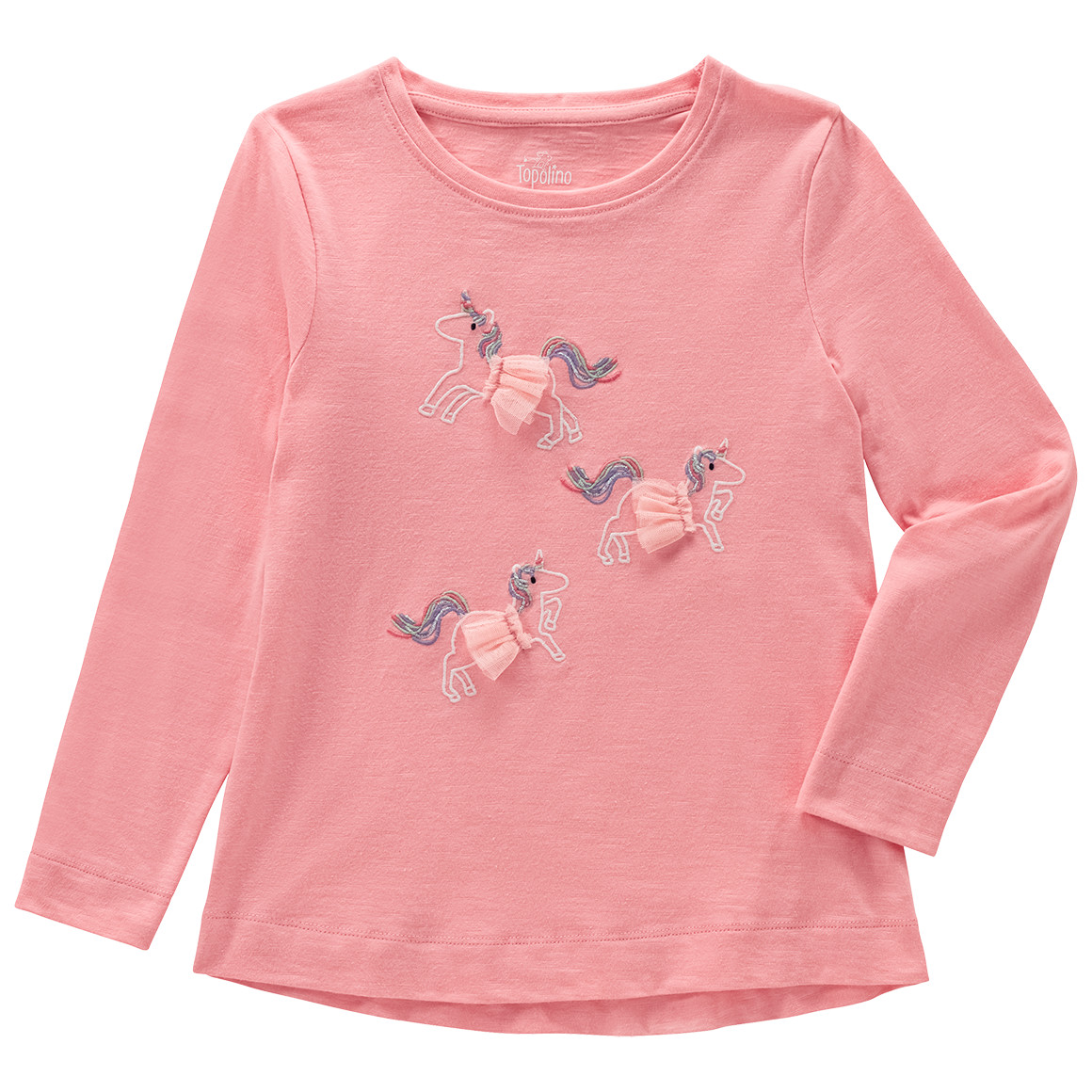 Topolino Mädchen Langarmshirt mit Einhorn-Motiven rosa