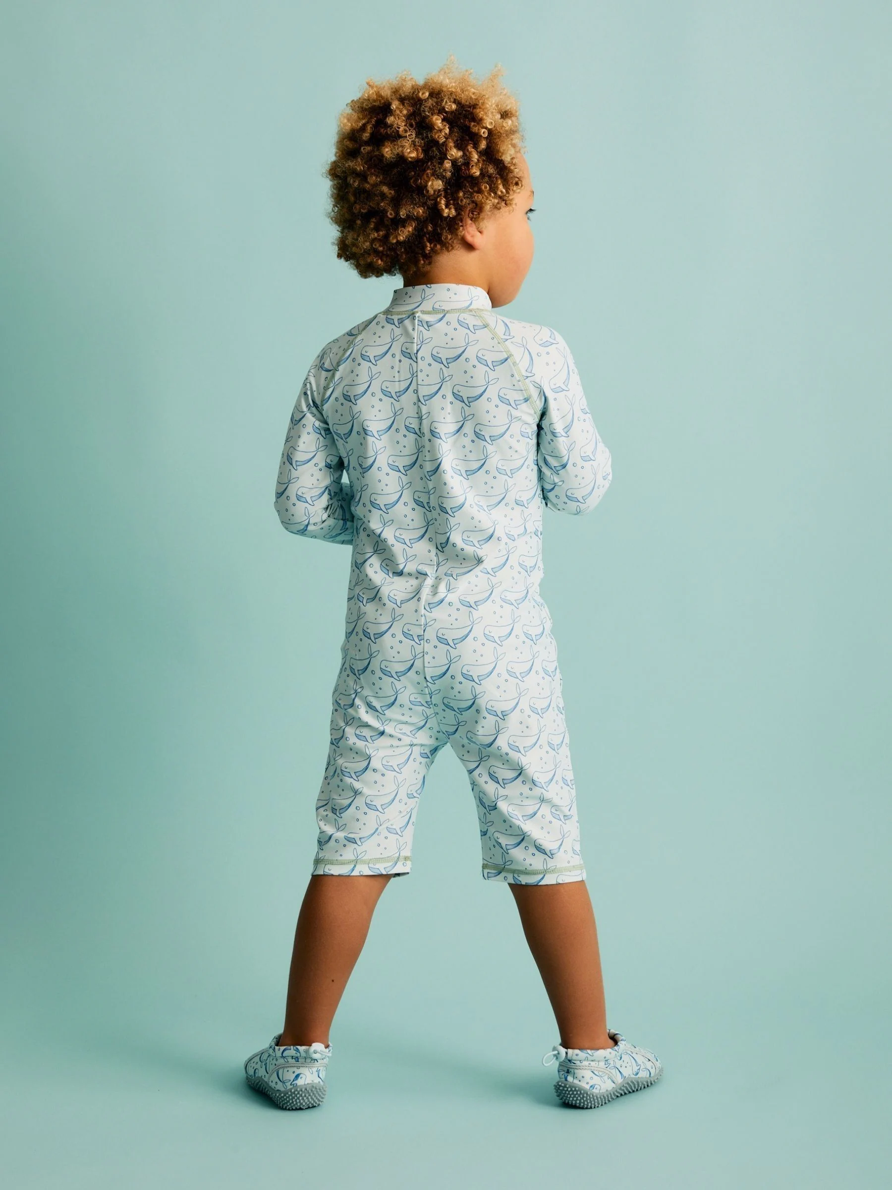 KIDLY BY MORI Blue 3/4 Sleeve Sunsafe Suit