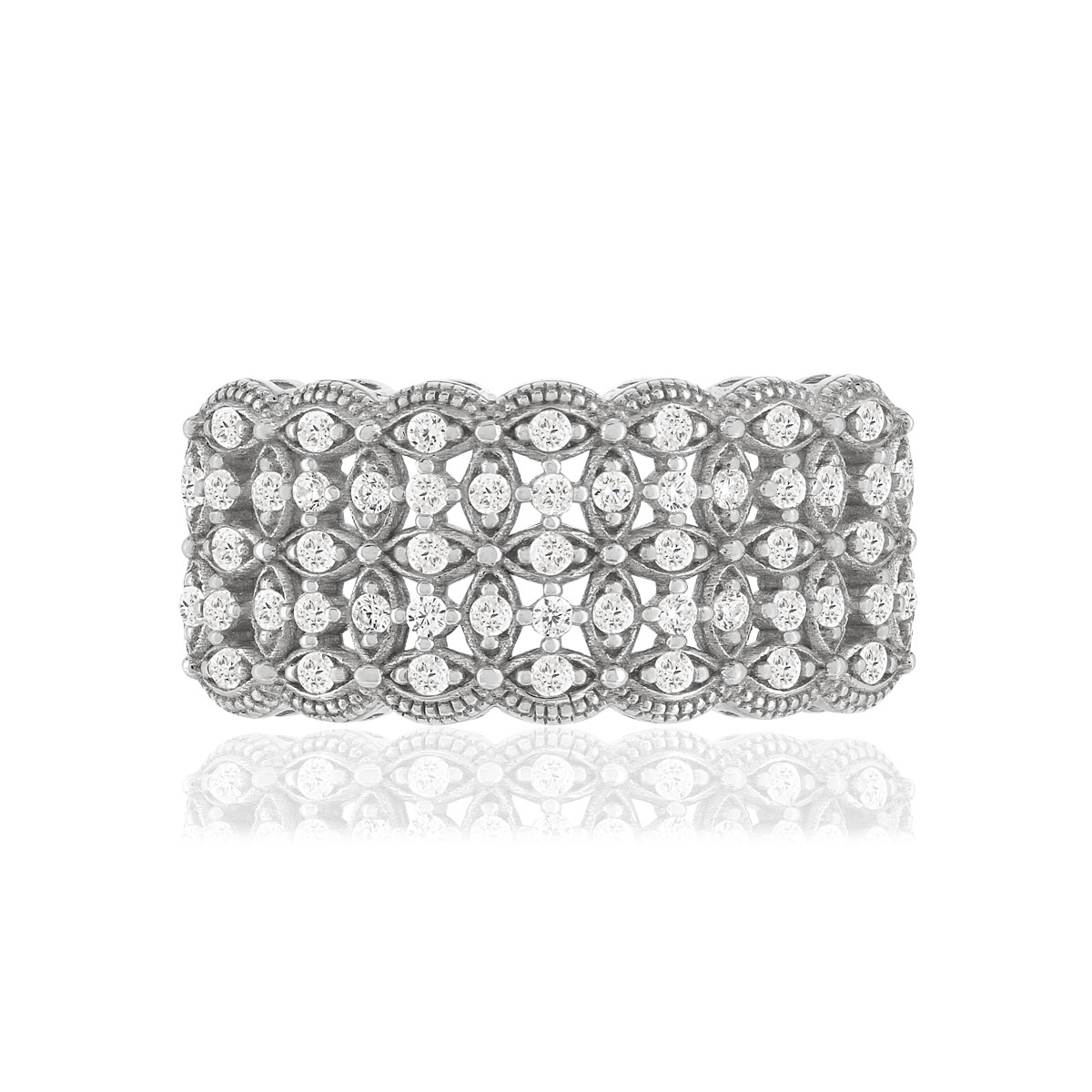 Bague argent 925, zirconias.