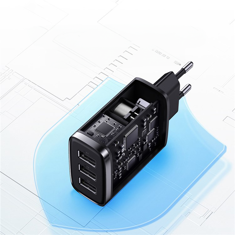 (17W) 3x USB A Ladegerät Netzteil - Schwarz