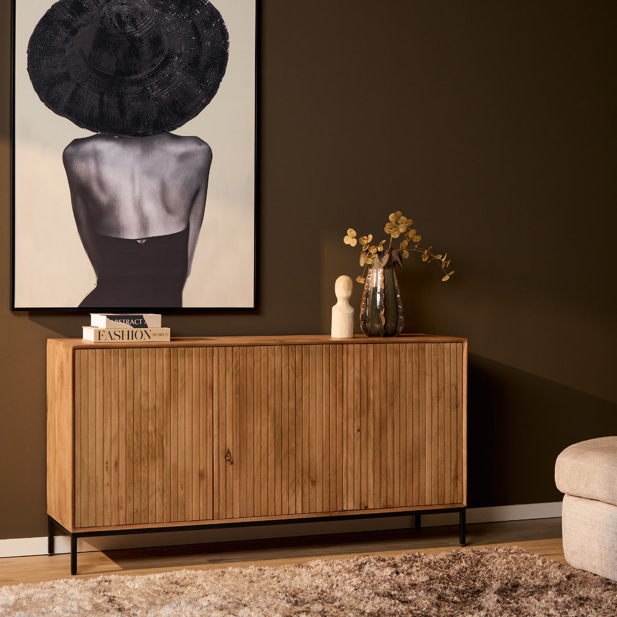 StarFurn - Dressoir Naturel Hout - 165x45x85cm - Madison