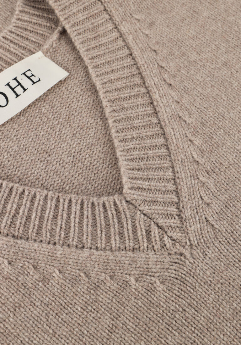 taupe rohe trui cape v neck wrap jumper