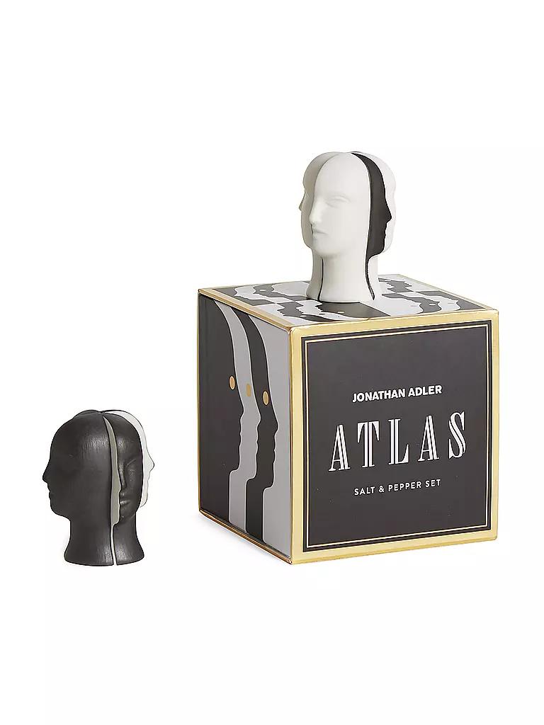 JONATHAN ADLER Salz- und Pfefferstreuer ATLAS Black / White schwarz