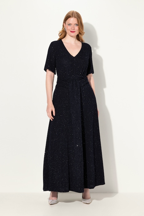 Abendkleid, A-Linie, Glanz-Effekt, Drpaierung