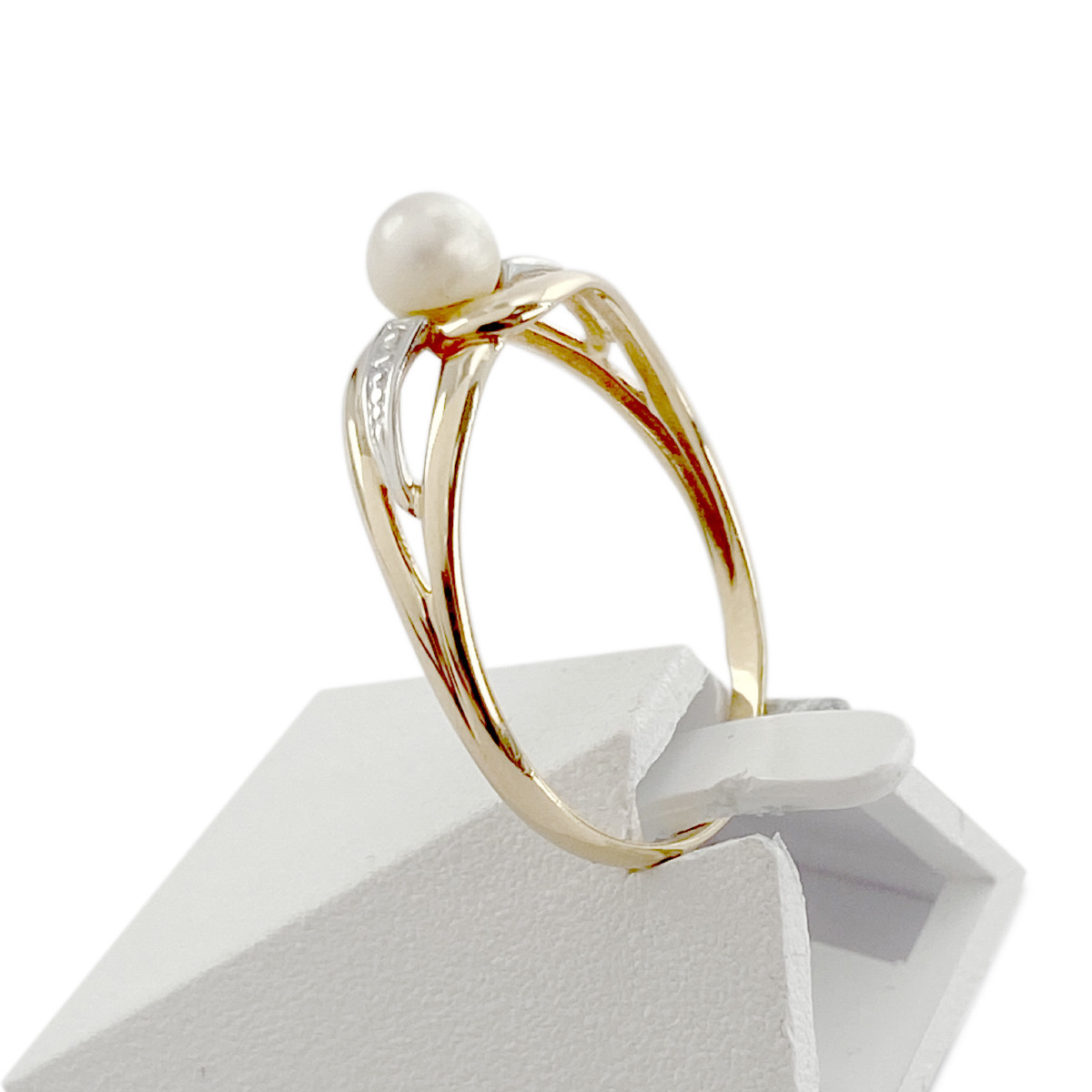 Bague d'occasion or 750 2 tons perle de culture de chine