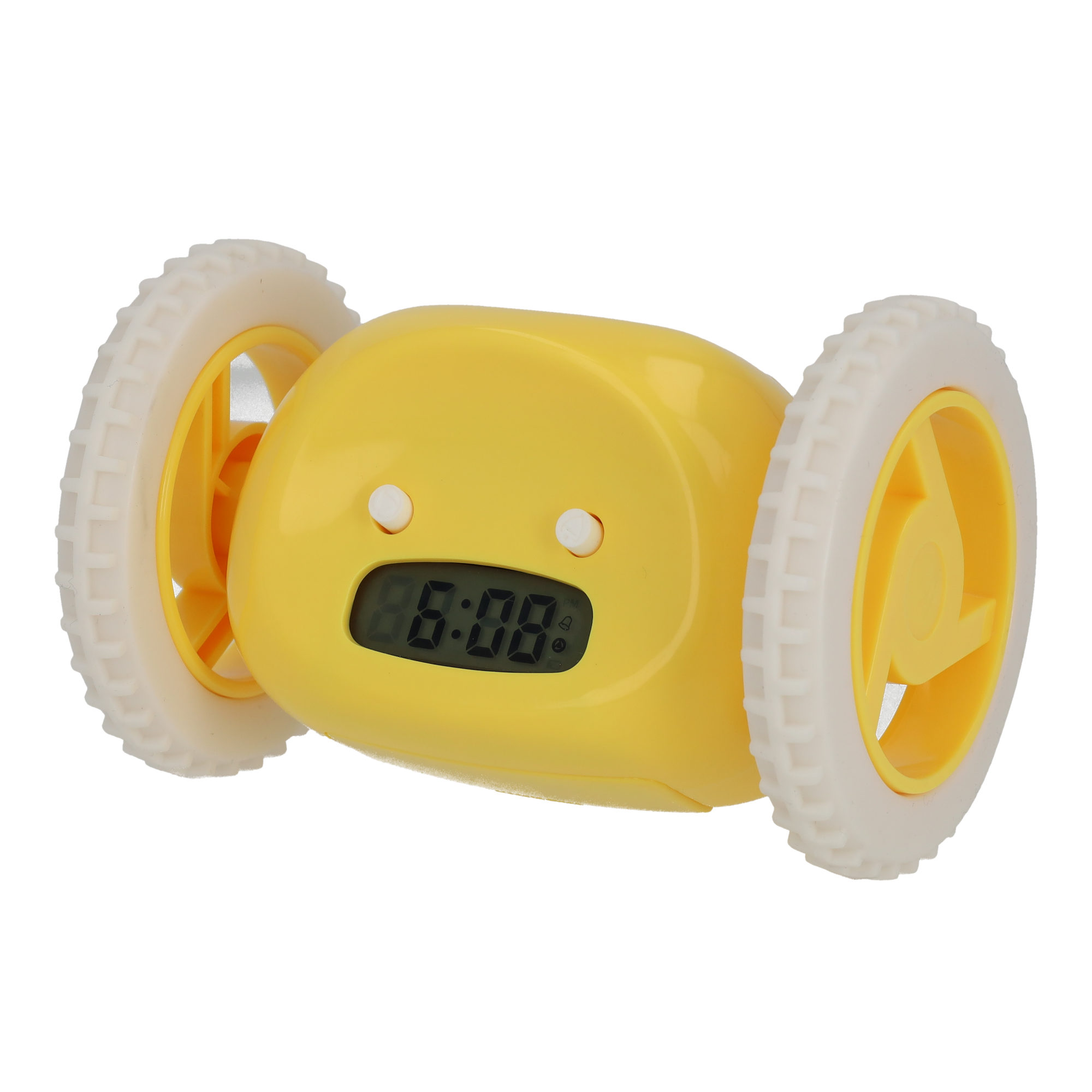 Digitaler Runaway Wecker Rollende Nachttisch Uhr Flüchtender Wecker auf Rädern (Batteriebetrieben) - Gelb