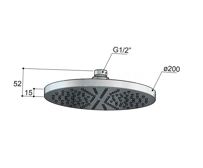 Hotbath Cobber hoofddouche 20cm messing geborsteld PVD