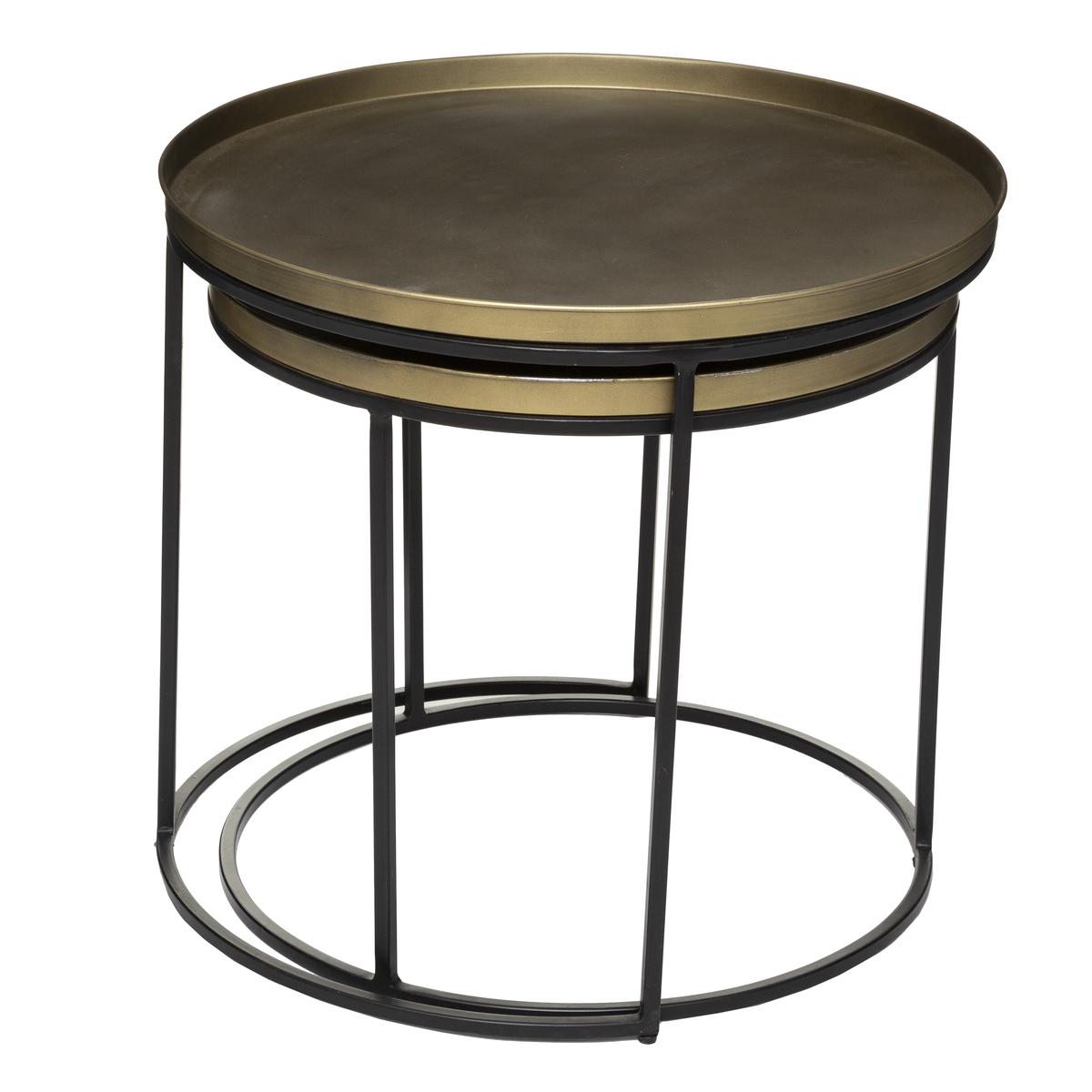 SET 2 TABLES CAFE METAL BASILE