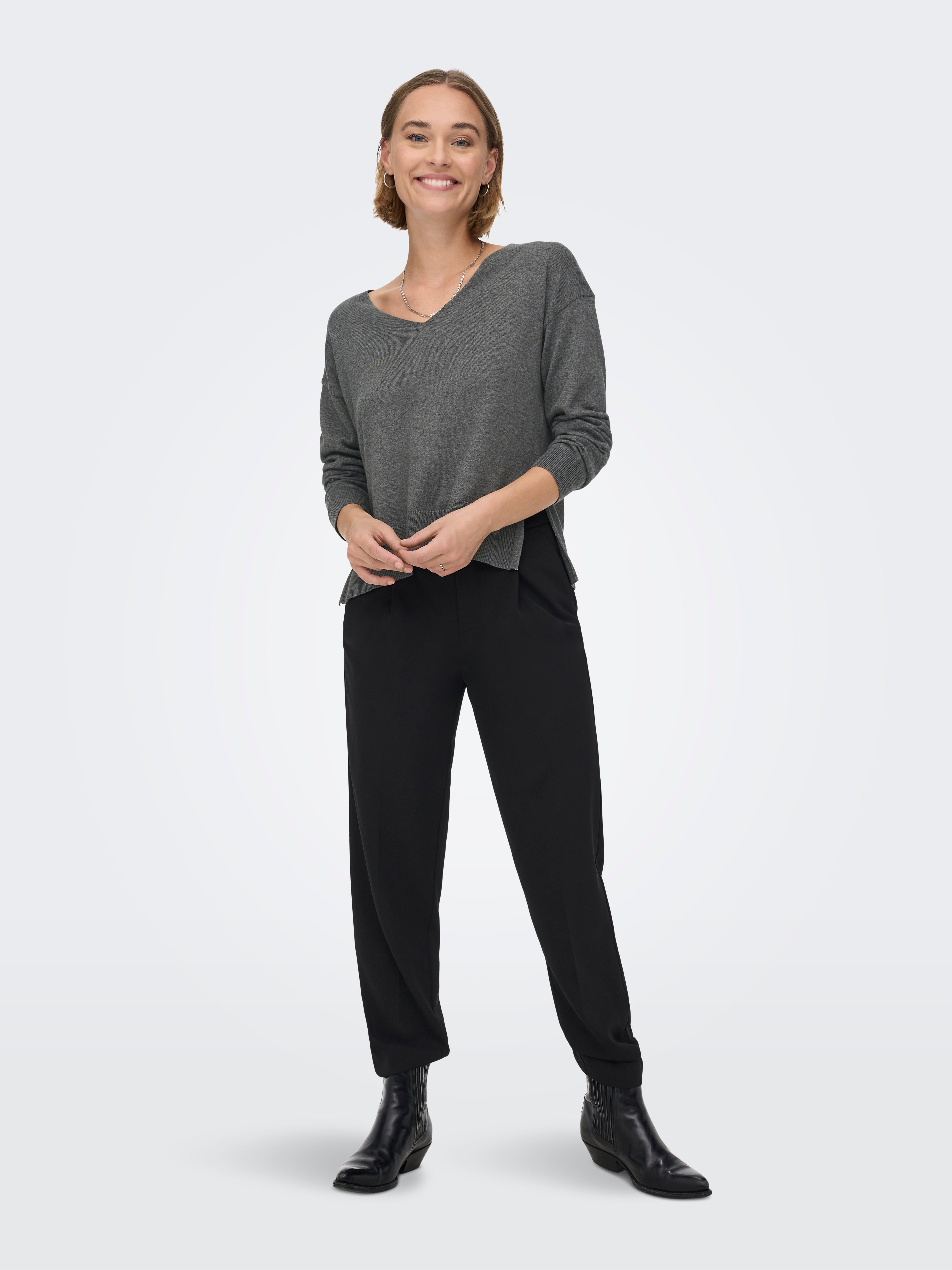 ONLRHIA Strickpullover Medium Grey Melange