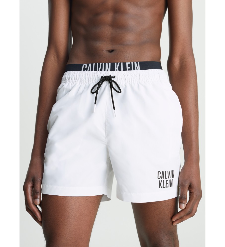 Calção de banho Calvin Klein Intense Power com cós duplo, branco