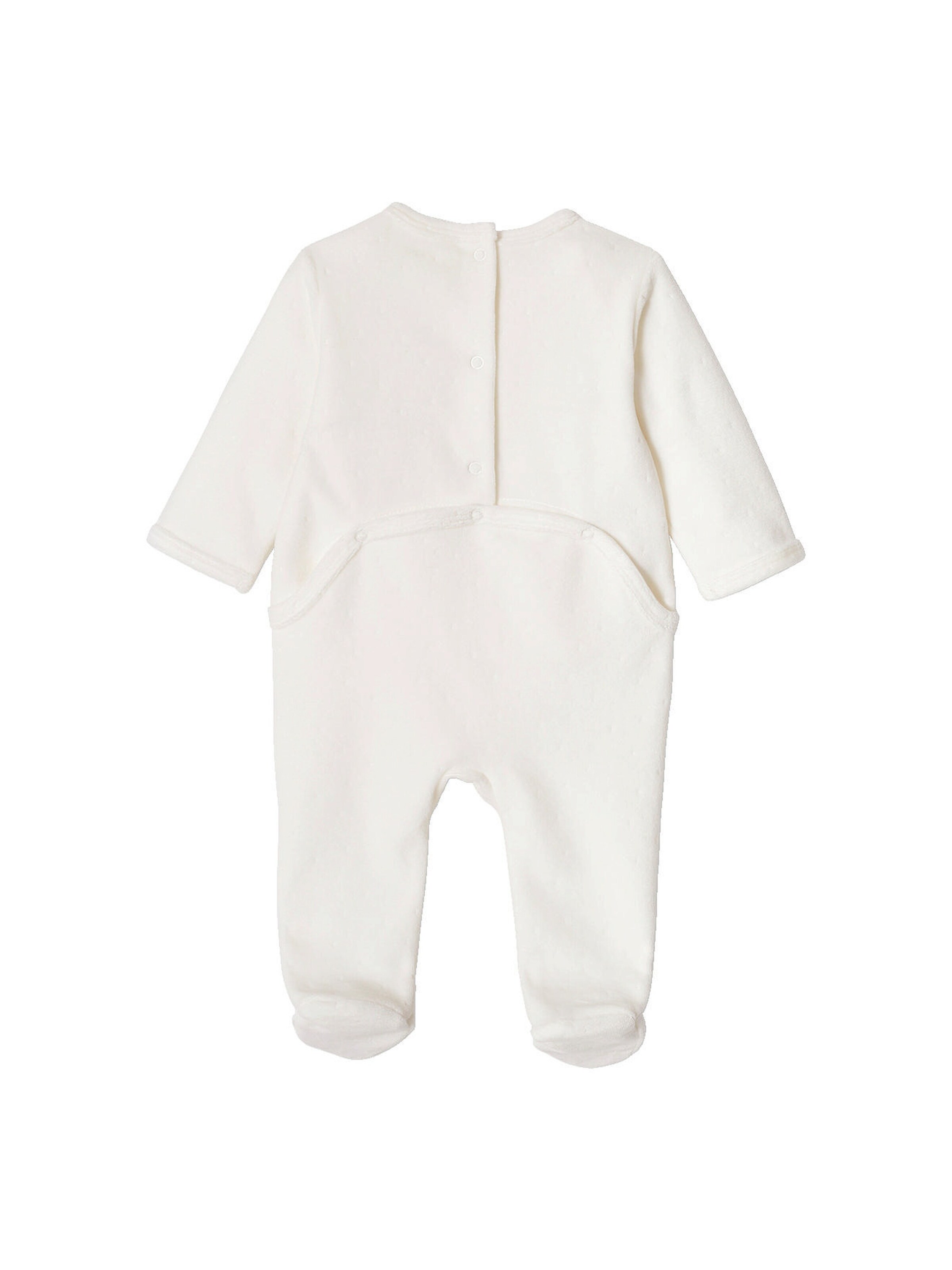 Vertbaudet Baby Samt-Strampler wollweiß